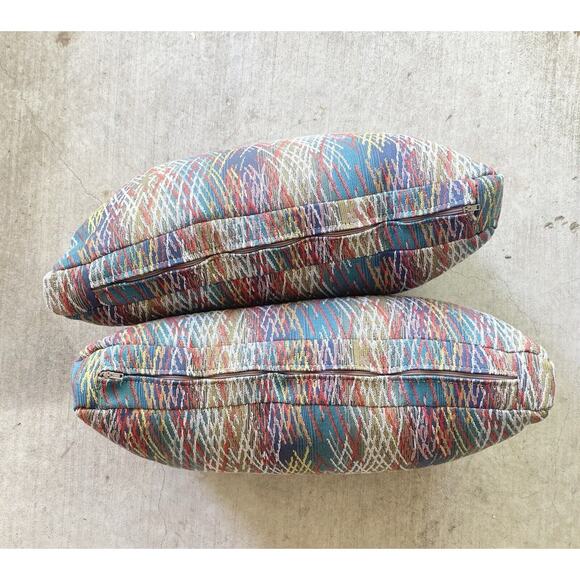 Jonathan Louis 2 Abstract Colorful Waterfowl Feather Rectangle Pillow Throws 20” - Picture 8 of 10